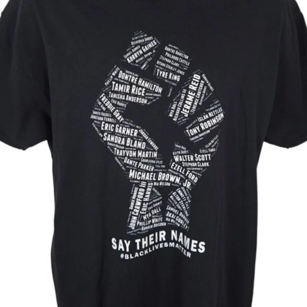 Black Lives Matter T Shirt Mens Size Large Black History Say Their Names